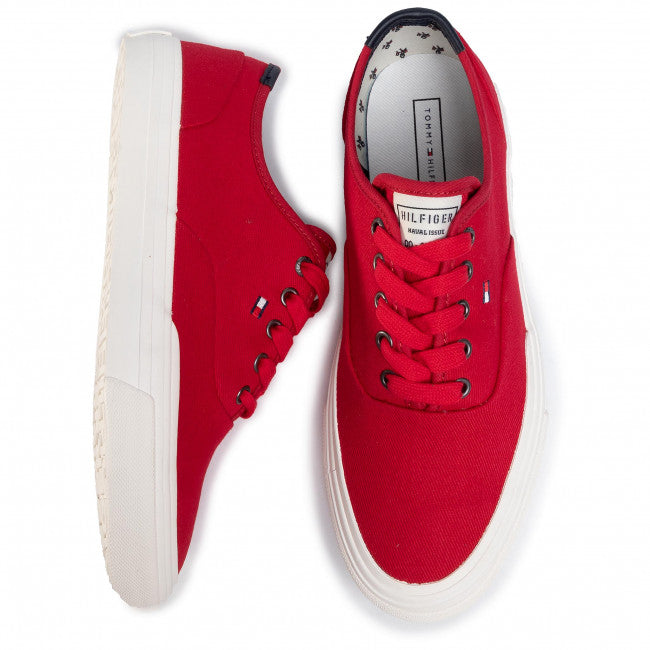 Tommy Hilfiger Plimsolls Core Oxford Twill Sneaker | Red