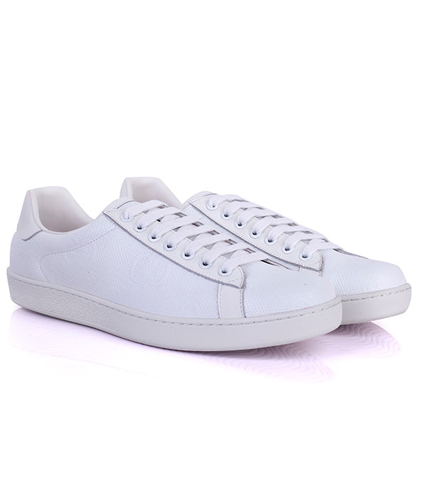 GG New Ace Logo Low Top Sneaker | White