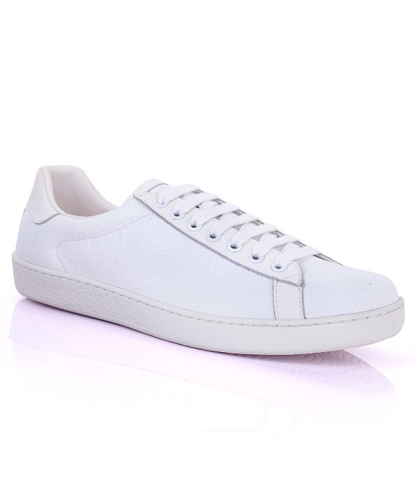 GG New Ace Logo Low Top Sneaker | White