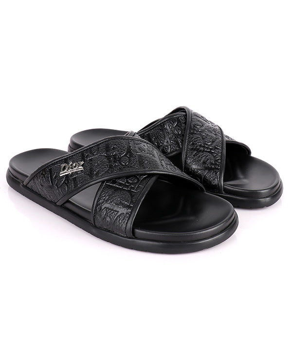 C.D Crisscross Slides|Black