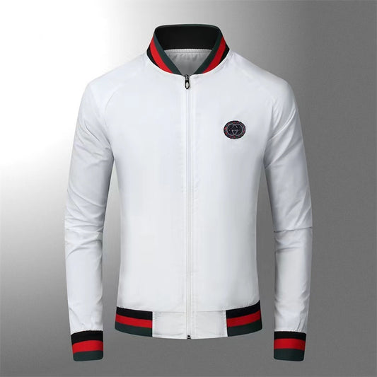 GG White Track Jacket Soft Shell Men's Wind Cover