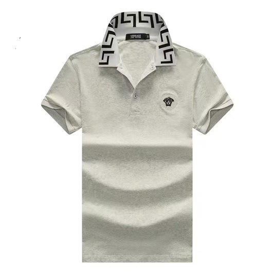 Medusa Jean Couture Men's Cotton Polo Shirt-Grey