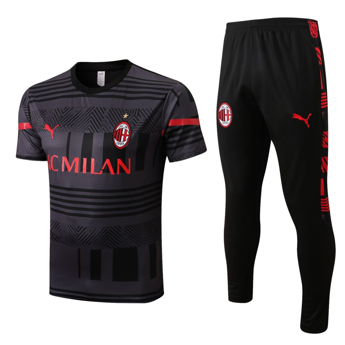 AC Milan Tracksuit Black  ACM Tracksuit Two-Piece Black – ITASPORT