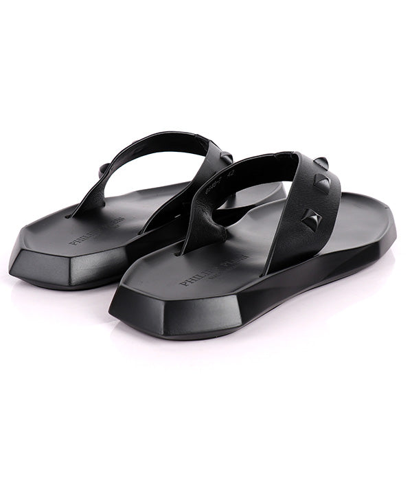 P.Plein Studded Thong Flip-Flop|Black