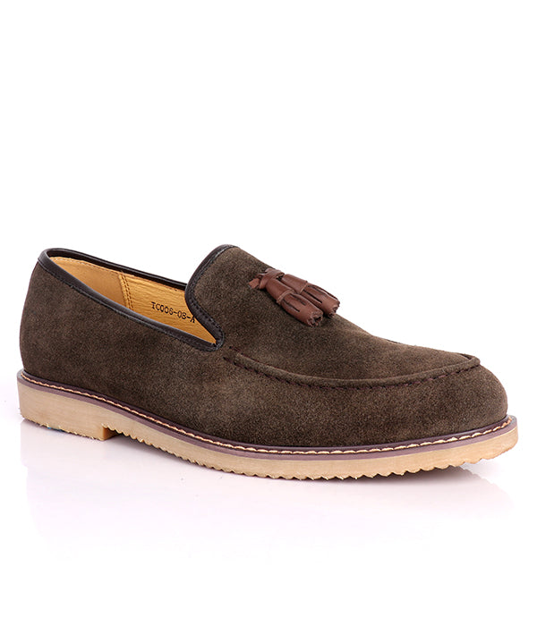 Aldo Men's Tassel Suede Loafers | Coffee Brown
