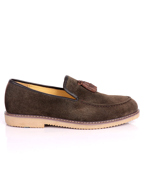 Aldo Men's Tassel Suede Loafers | Coffee Brown
