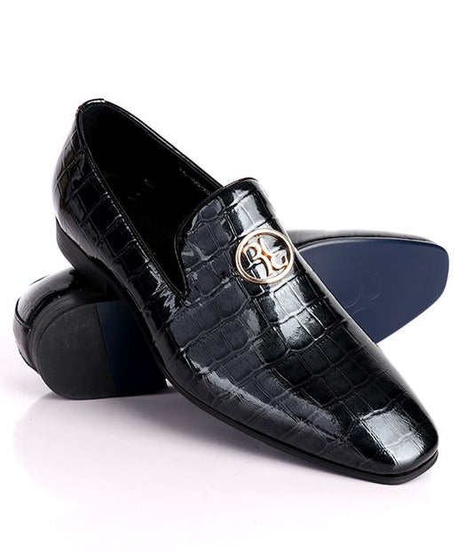 Billionaire Croc Patent Loafers| Black