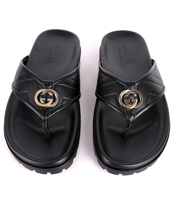 GG Logo Thong Slipper|Black