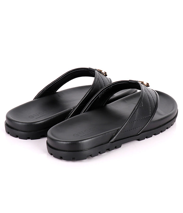 GG Logo Thong Slipper|Black