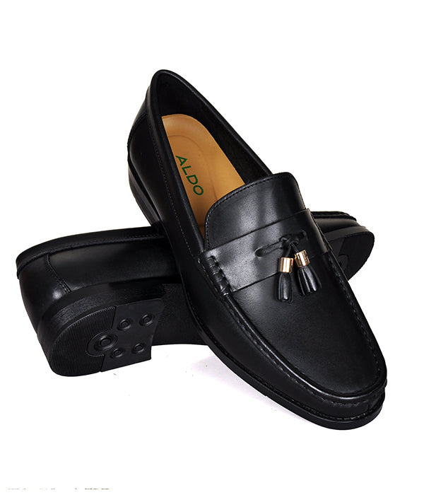 Black Plain Tassel Aldo Loafers