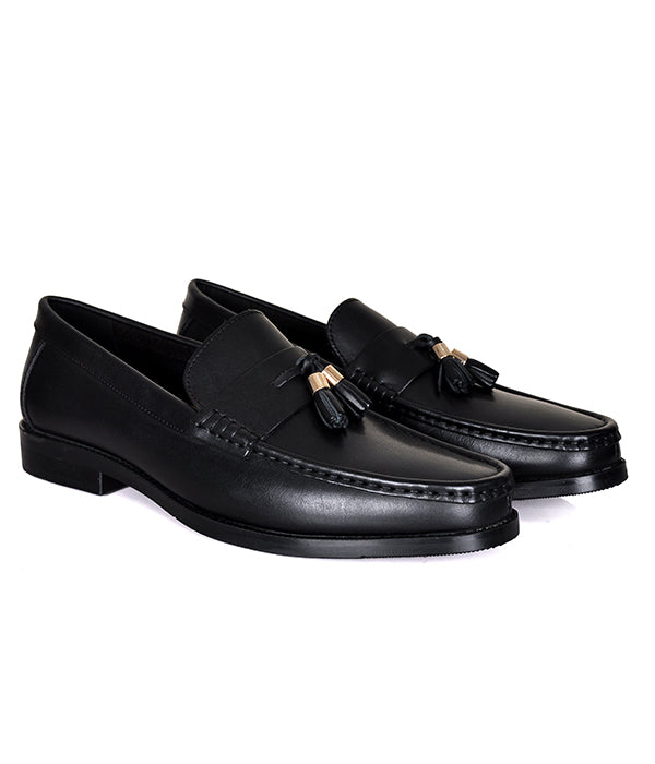 Black Plain Tassel Aldo Loafers