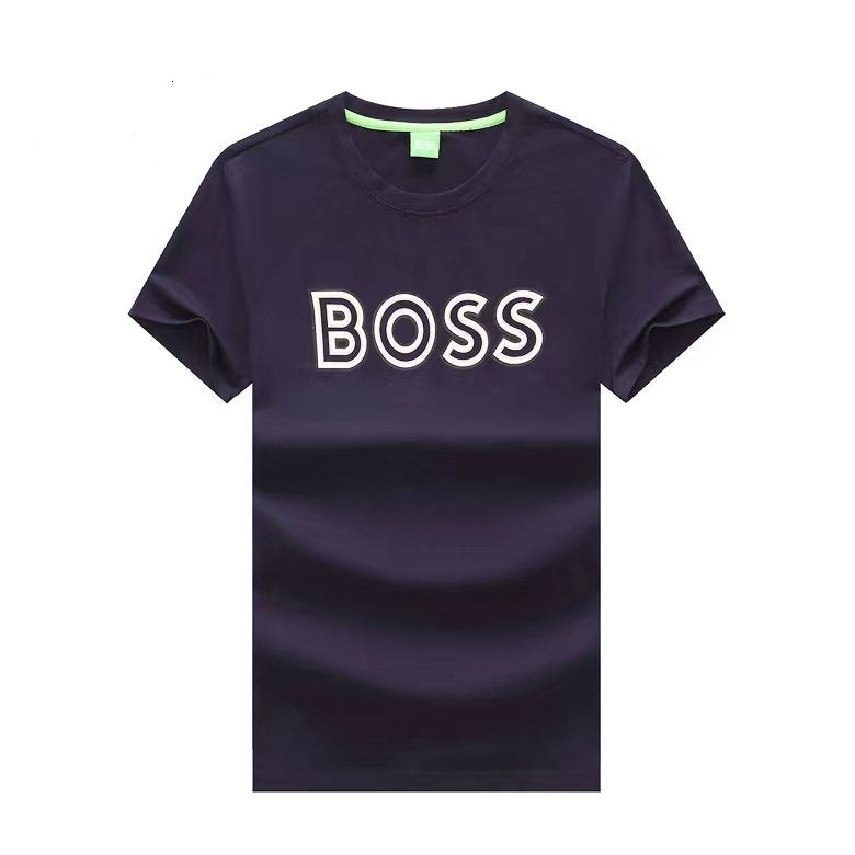 H.B Men's Cotton Logo Regular Fit T-Shirt| Blue