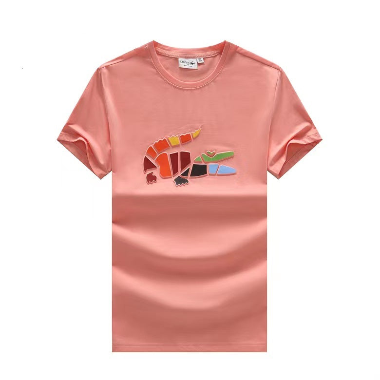 Croc. Print T-shirt-Salmon Pink