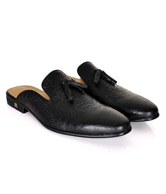 Berluti Black Tassel Mules