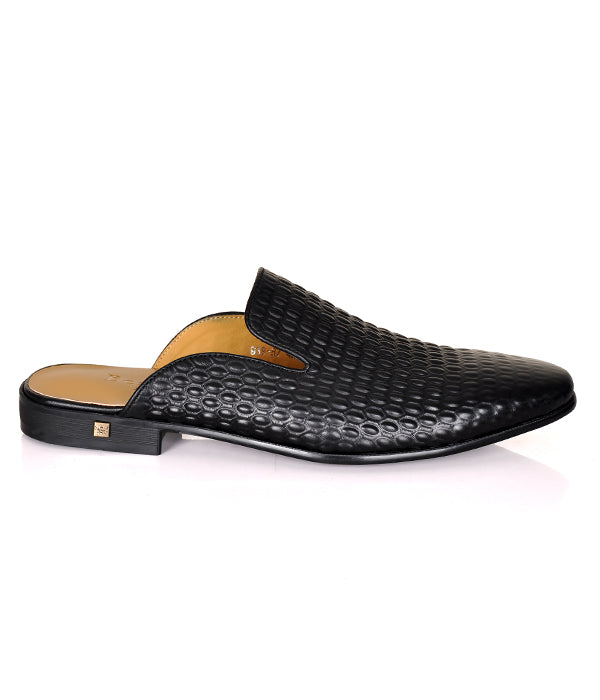 Berluti Black Dotted Croc Mules