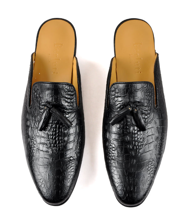 Berluti Black Tassel Mules