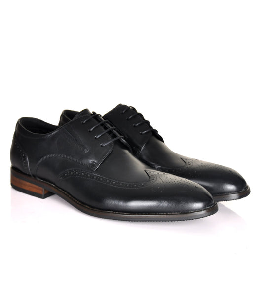 Aldo Derby Black Leather Shoes