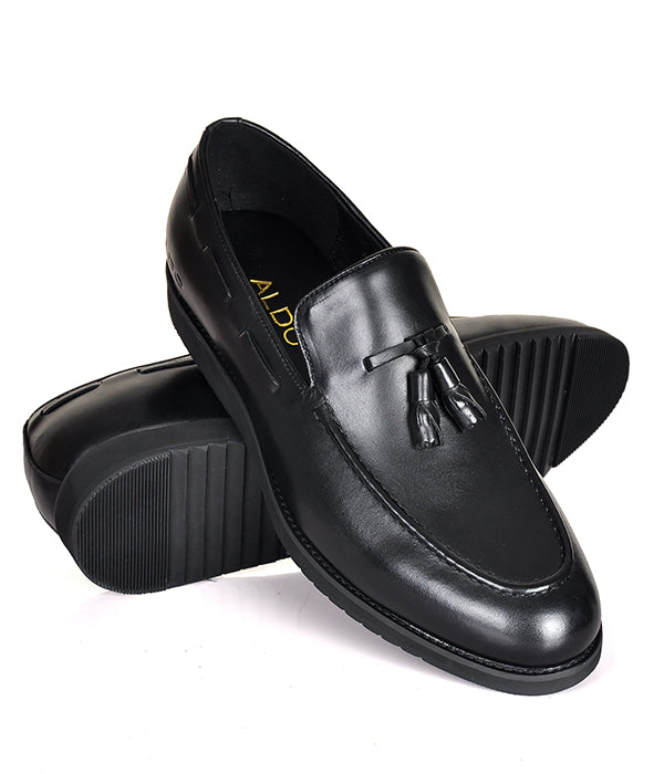 Aldo Tassel Black Leather Men's Loafers