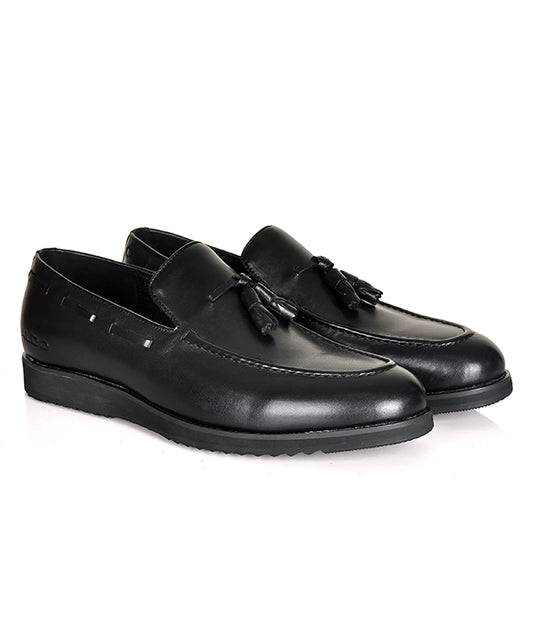 Aldo Tassel Black Leather Men's Loafers