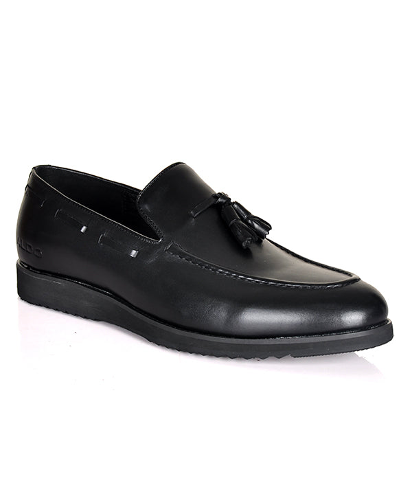 Aldo Tassel Black Leather Men's Loafers