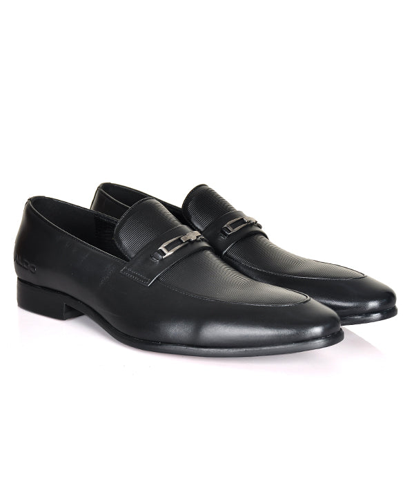 Aldo black horsebit crafted leather shoes