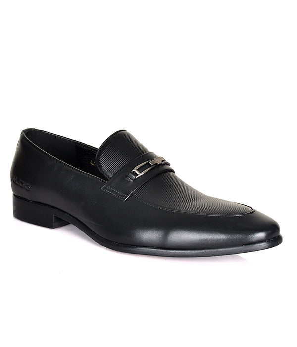 Aldo black horsebit crafted leather shoes