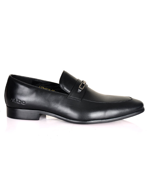Aldo black horsebit crafted leather shoes