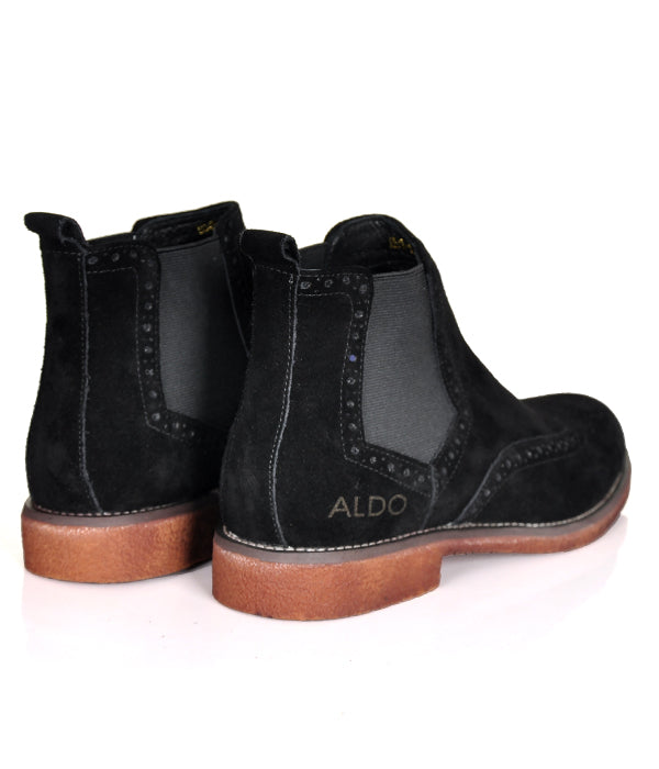 Aldo Black Suede Leather Men's Boots