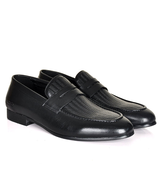 Aldo Black Leather Men's Penny Loafers