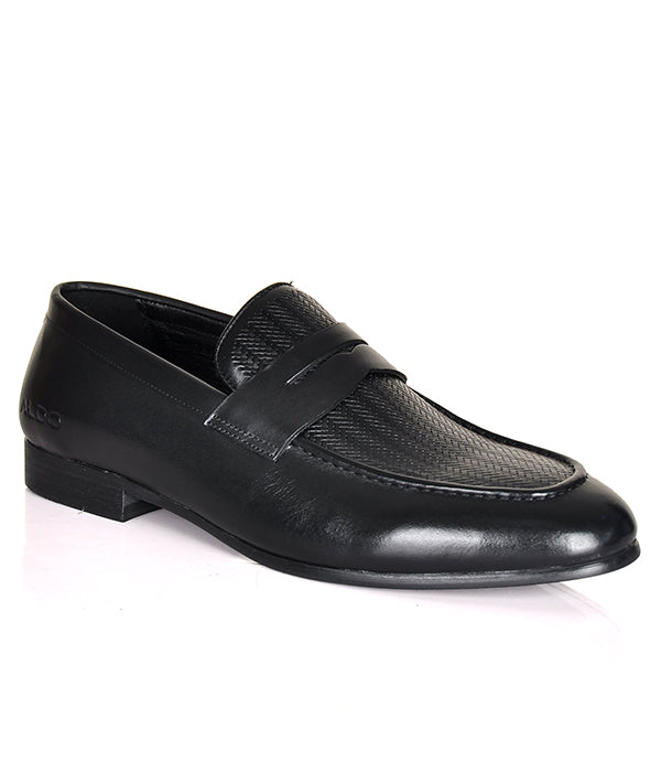 Aldo Black Leather Men's Penny Loafers