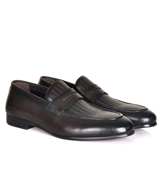 Aldo Coffee Leather Men's Penny Loafers