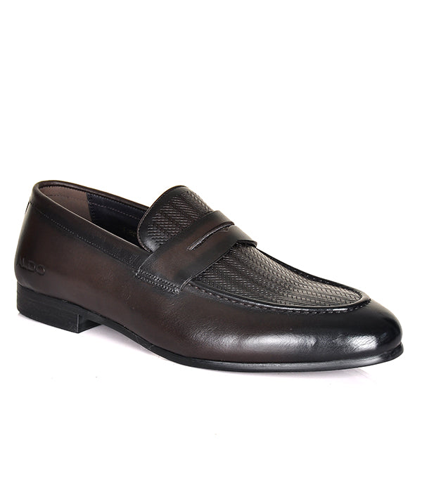 Aldo Coffee Leather Men's Penny Loafers