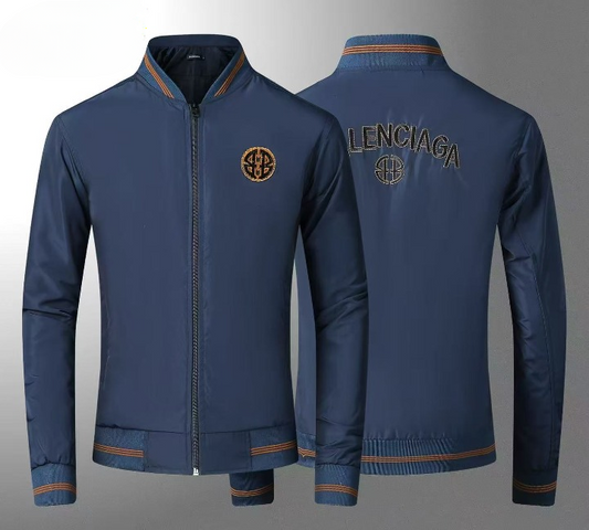 Balenciaga Navy Men's Lightweight Slim Fit Softshell Bomber Jackets