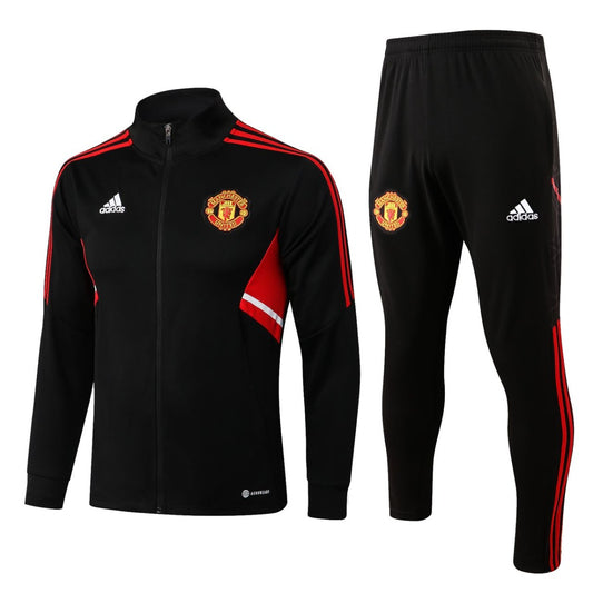 MANCHESTER UNITED FC BLACK TRAINING PRESENTATION SOCCER TRACKSUIT 2022-23