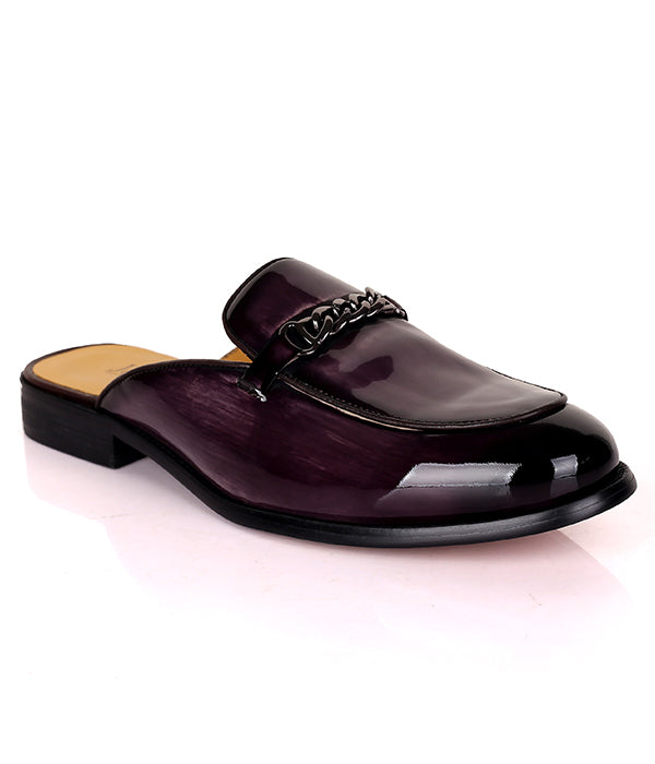 John Foster Horsebit Patent Mule|Purple