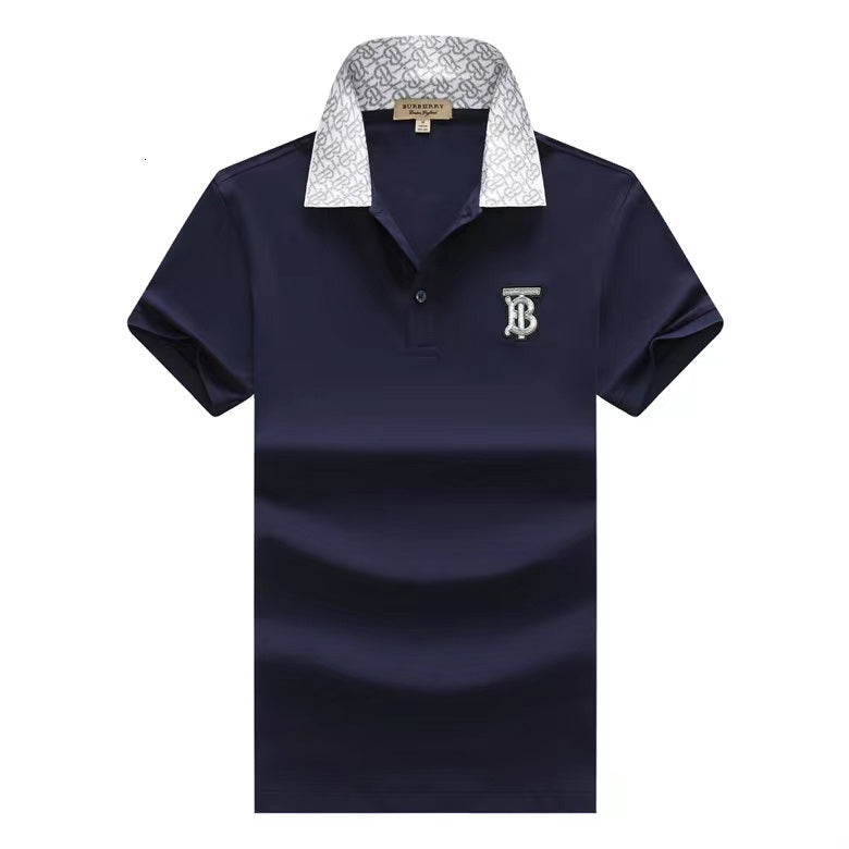 Thomas Burberry Collar Design Men's Polo-Navy