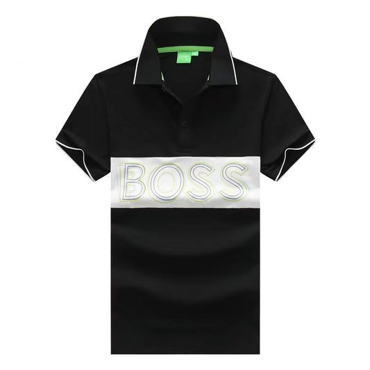 Men's Cotton Logo Regular Fit PoloShirt|Black