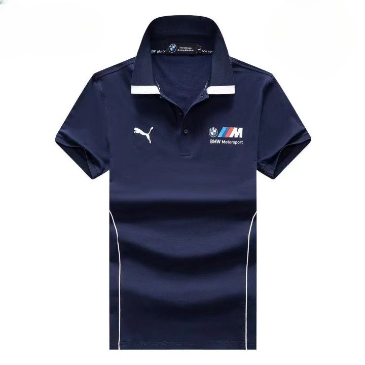 BMW men's navy buttoned polo shirt