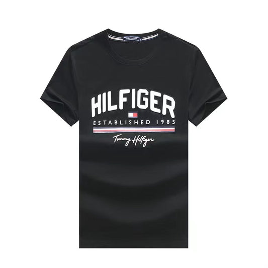 Hilfiger Bold Lettering crew neck Men's Tee-Black