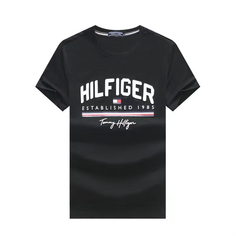 Hilfiger Bold Lettering crew neck Men's Tee-Black
