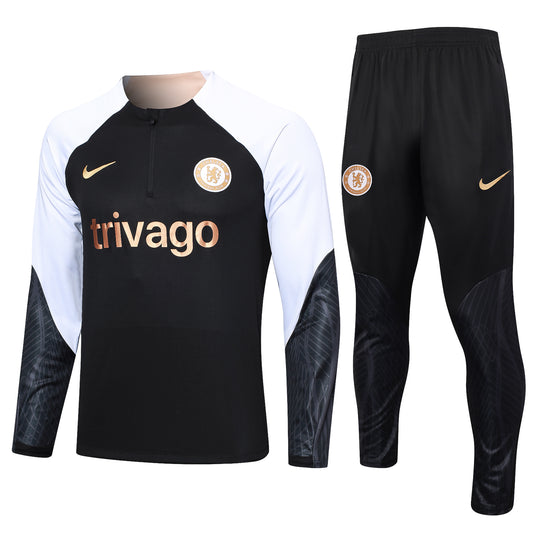 Chelsea Training Kit (Top+ Trouser Pant) Black 2023/24