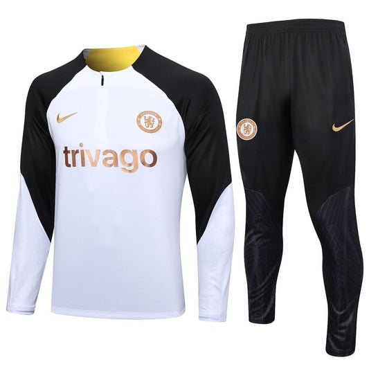 Chelsea Zipper Sweatshirt Kit(Top+Pants) White 2023/24