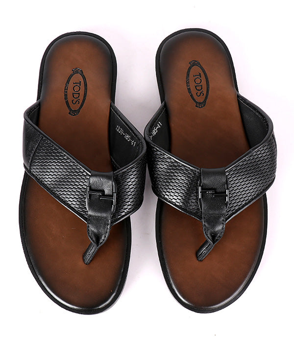 Tod's Logo Design Flip Flop | Black