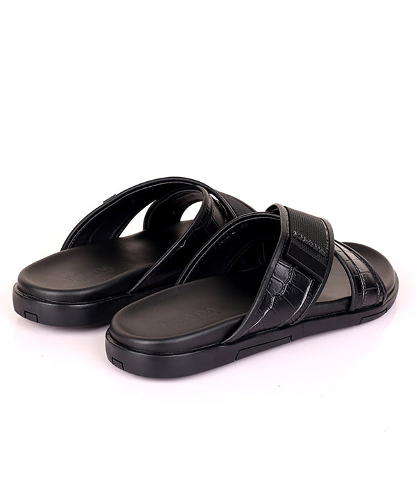 Prada Criss-Cross Black Cover Slide