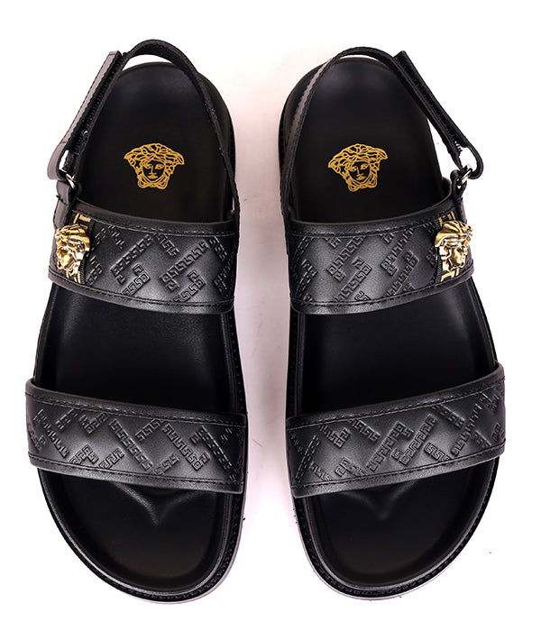 Medusa Logo Clip Sandals|Black