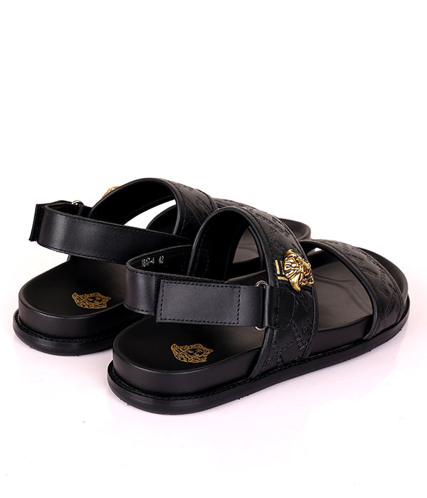 Medusa Logo Clip Sandals|Black