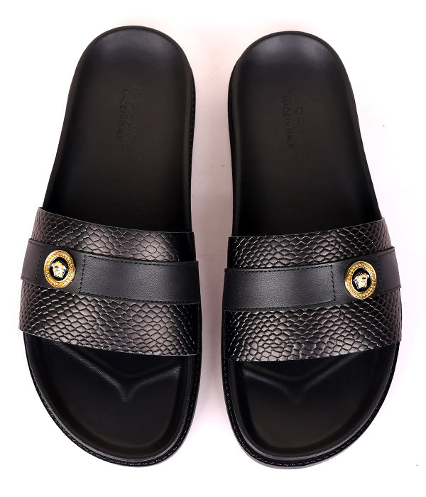 Medusa Crested Logo Cover Slide|Black