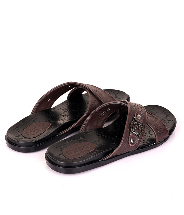 GG Crisscross Cover Slide| Coffee