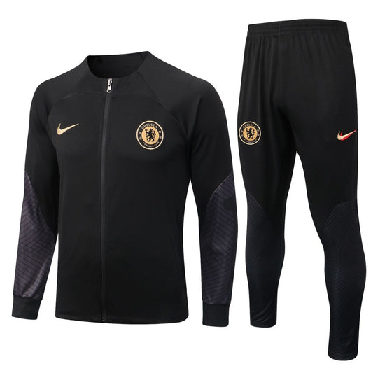 CHELSEA FC BLACK TRAINING PRESENTATION SOCCER TRACKSUIT 2022-23