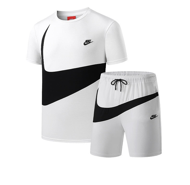 NIKE SUMMER T-SHIRT AND SHORT | OFF WHITE AND BLACK